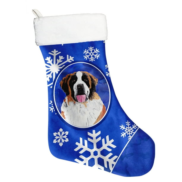 Carolines Treasures Saint Bernard Christmas Stocking Multicolor 11 x 18 Carolines Treasures Saint Bernard Christmas Stocking Multicolor 11 x 18